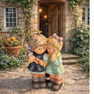 Goebel 1999  sisters figurine ornament 2 Girls Sharing Secrets 3" collectible